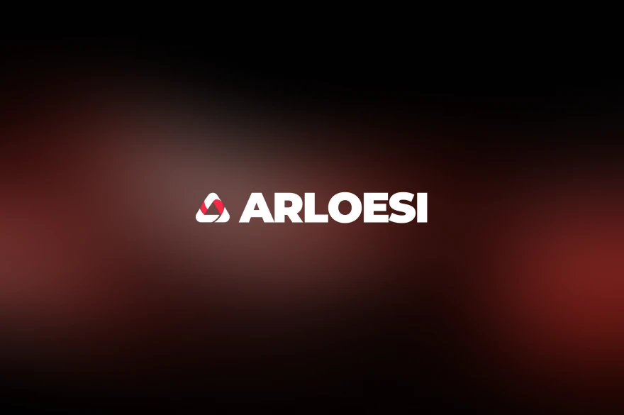 Arloesi logo on the brand's red gradient